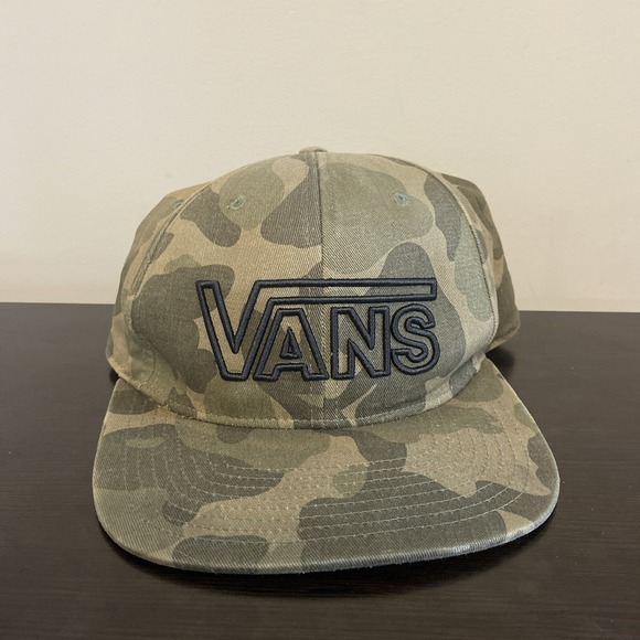 Vans Other - Vans Off the Wall Camo Baseball Cap Hat Men Cotton Snapback Army Green OSFA